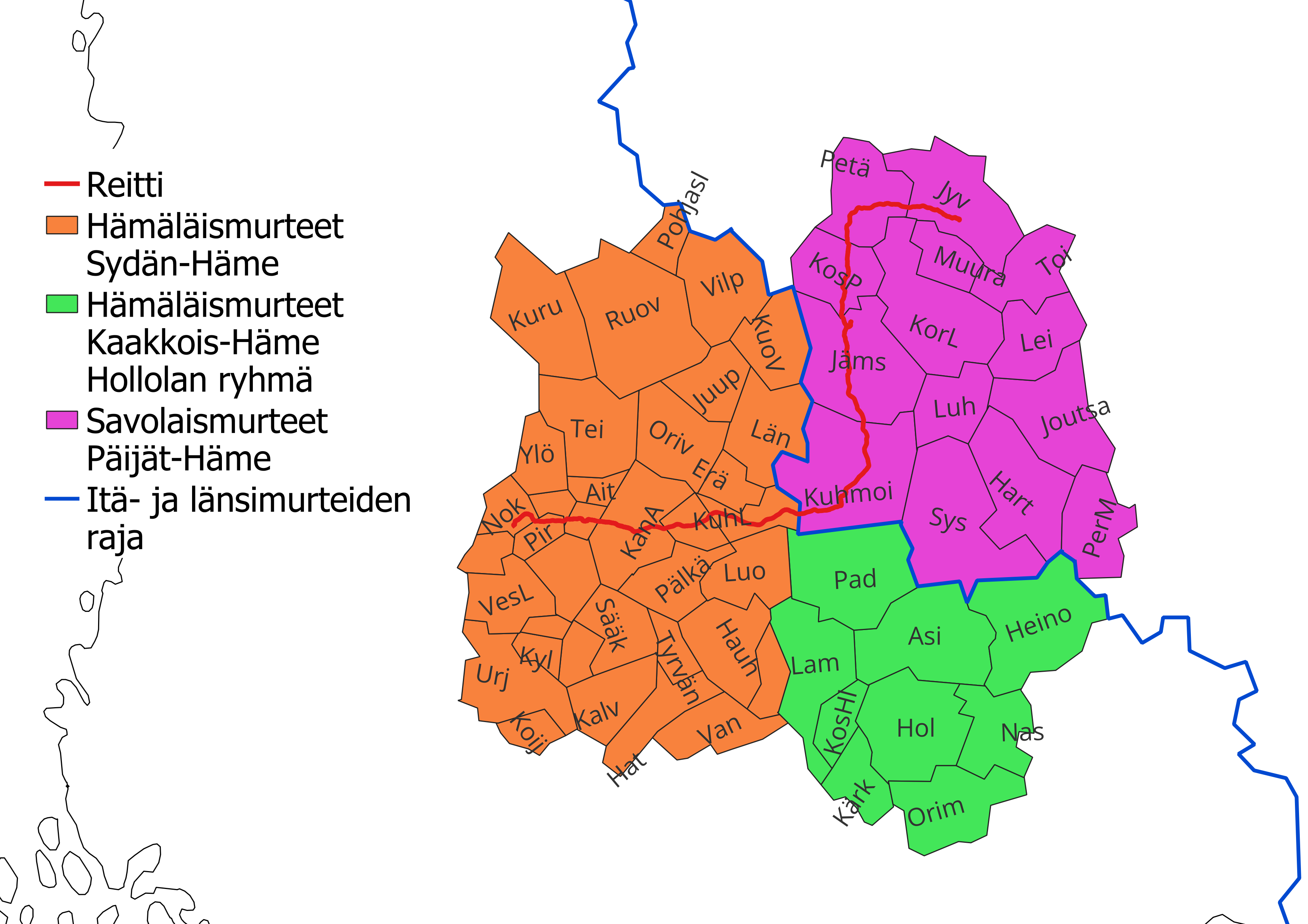 Reitti Jyväskylästä kotiin